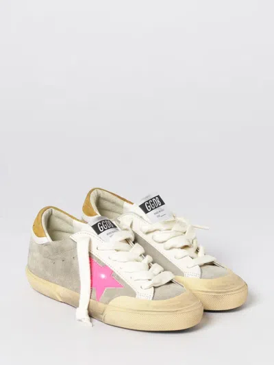 Golden Goose Mini Star-embellished Sneakers In Dove/milk/fucsia