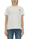Golden Goose Minimalist White Cotton T-shirt With Star Emblem In White