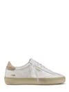Golden Goose Minimalist White Leather Sneakers With Textured Heel In White
