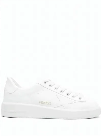 Golden Goose Minimalist White Low-top Sneakers With Tonal Star Detail