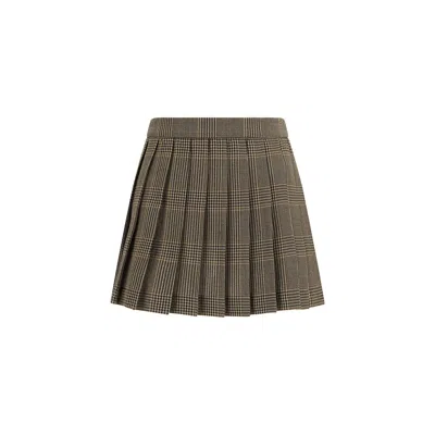 Golden Goose Women Miniskirt With Prince Of Wales Motif In Brown