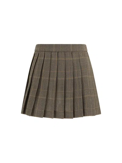 GOLDEN GOOSE MINISKIRT WITH PRINCE OF WALES MOTIF