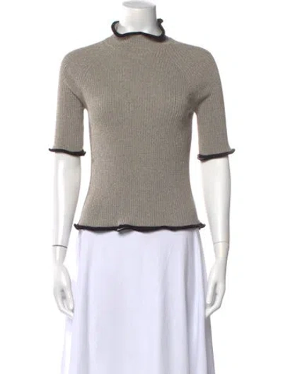 Pre-owned Golden Goose Mock Neck Sweater In Gold/metallic