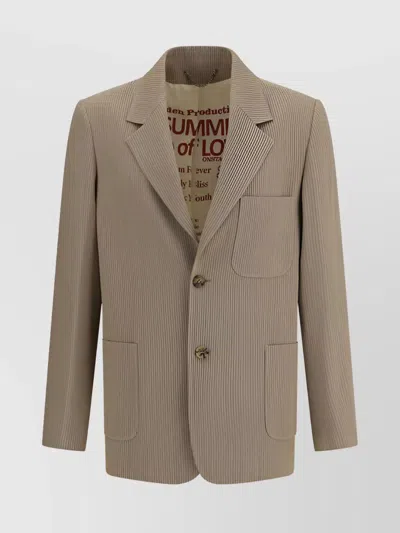 GOLDEN GOOSE MODERN PINSTRIPE TEXTURED BLAZER JACKET