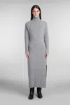 Golden Goose Journey Wool Turtleneck Maxi Dress In Grey