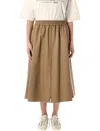 Golden Goose Midi A-line Circle Skirt Morena In Neutral