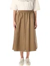 Golden Goose Midi A-line Circle Skirt Morena In Neutral