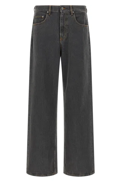 Golden Goose Five-pocket Jeans With Belt Loops And Contrast Stitching In Gray