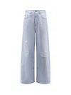 Golden Goose Morgan Wide Leg Jeans With Stars Iconic Detail In Blue