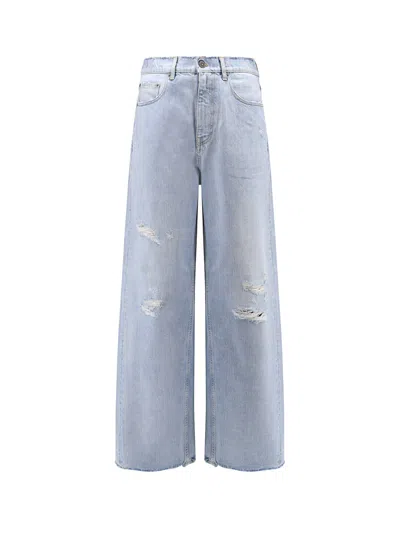 GOLDEN GOOSE MORGAN WIDE LEG JEANS WITH STARS ICONIC DETAIL