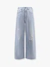 Golden Goose Morgan Wide Leg Jeans With Stars Iconic Detail In Blue