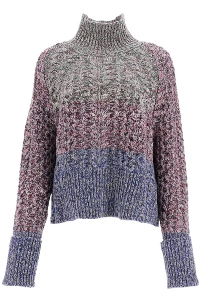 Golden Goose Journey Ws Knit Turtle Neck Raglan Sleeves Sweater In Multi