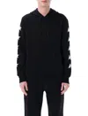 Golden Goose Cropped Black Hoodie With Star Graphics And Kangaroo Pocket