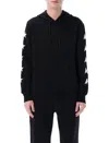Golden Goose Cropped Black Hoodie With Star Graphics And Kangaroo Pocket In Black