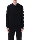 Golden Goose Cropped Black Hoodie With Star Graphics And Kangaroo Pocket In Black