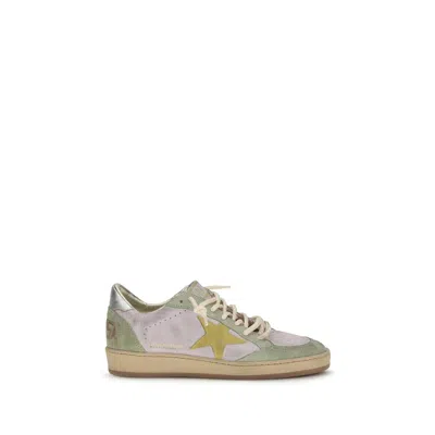 Golden Goose Ball Star Sneakers In Suede And Laminated Leather Heel In Multi