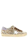 Golden Goose Super-star Zebra Horsy Upper Suede Toe And Heel Laminated Star Sneakers Multicolor In Neutral