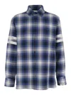 Golden Goose Men Multicolor Shirt With Check Motif And Stripes On The Sleeves In Cotton Man