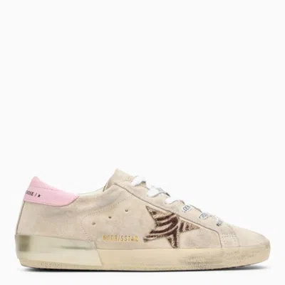 GOLDEN GOOSE MULTICOLOR SUEDE LOW SNEAKER FOR WOMEN FEAT. STAR PATCH, PINK HEEL INSERT AND LACE-UP FASTENING