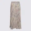 Golden Goose Multicolor Viscose Skirt In Brown