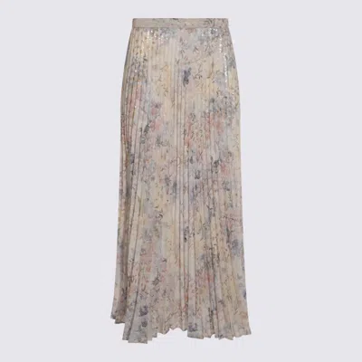 Golden Goose Multicolor Viscose Skirt In Brown