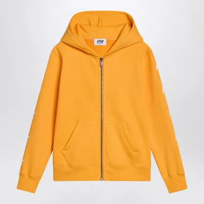 GOLDEN GOOSE GOLDEN GOOSE MUSTARD YELLOW ZIP UP SWEATSHIRT WITH STARS