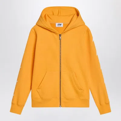 GOLDEN GOOSE MUSTARD YELLOW ZIP-UP SWEATSHIRT WITH STARS