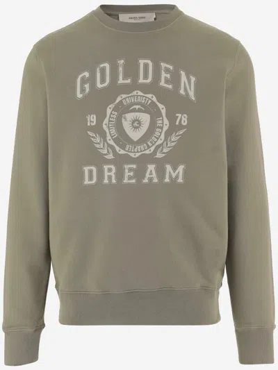 Golden Goose Muted Taupe Cotton Logo Sweatshirt In Brown