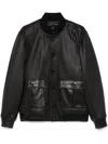 Golden Goose Deluxe Brand Textured Ribbed Black Jacket With Button-up Front And Sporty Collar In 黑色
