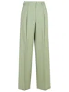 Golden Goose Sage Green Relaxed Fit Trousers With Functional Pockets In Green