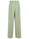 Golden Goose Sage Green Relaxed Fit Trousers With Functional Pockets In Green