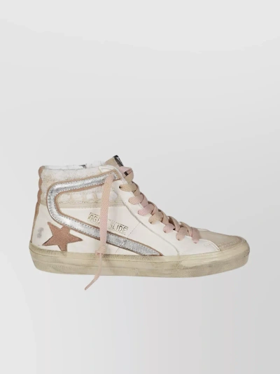 Golden Goose Nappa And Macrame High-top Sneakers In White