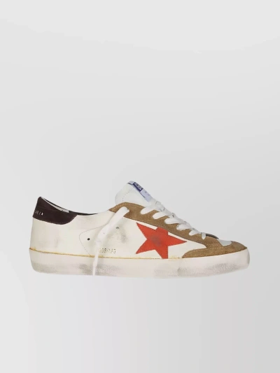 Golden Goose Nappa Nabuk Sneakers With Flat Sole And Distressed Finish In Multi
