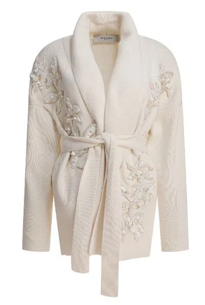 Golden Goose Cardigan With Floral Embroidery In Pink