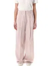 Golden Goose Light Pink Wide-leg Trousers In Wool