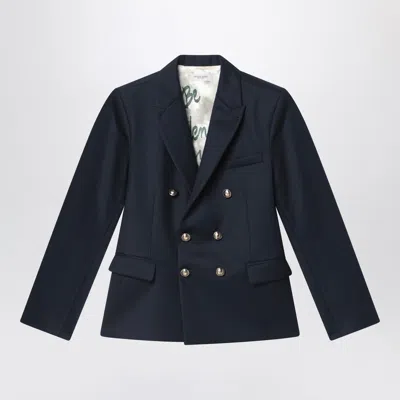 Golden Goose Kids' Navy Blue Double-breasted Jacket