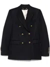 Golden Goose Navy Blue Double-breasted Jacket With Flap Pockets In Black