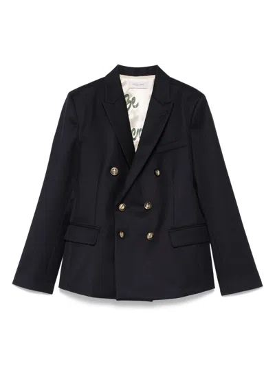 Golden Goose Navy Blue Double-breasted Blazer For Kids