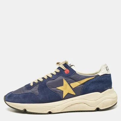 Pre-owned Golden Goose Navy Blue Nylon And Suede Lace Up Sneakers Size 46