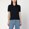 Golden Goose Navy Blue Polo In Virgin Wool Women In Black