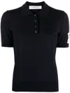 Golden Goose Navy Blue Polo In Virgin Wool In Black
