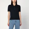 Golden Goose Navy Blue Polo In Virgin Wool Women In Black