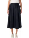 Golden Goose Voluminous Midi Skirt With Circular Silhouette In Blue