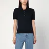Golden Goose Navy Blue Polo In Virgin Wool Women In Black