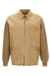 Golden Goose 'neil' Collar Jacket With Ribbed Accents In Brown
