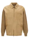 Golden Goose 'neil' Collar Jacket With Ribbed Accents In Beige