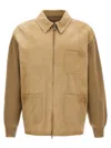 Golden Goose 'neil' Collar Jacket With Ribbed Accents In Brown