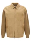 Golden Goose 'neil' Collar Jacket With Ribbed Accents In Brown