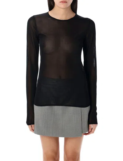 Golden Goose Long Sleeve Top Viscosa Knit In Black
