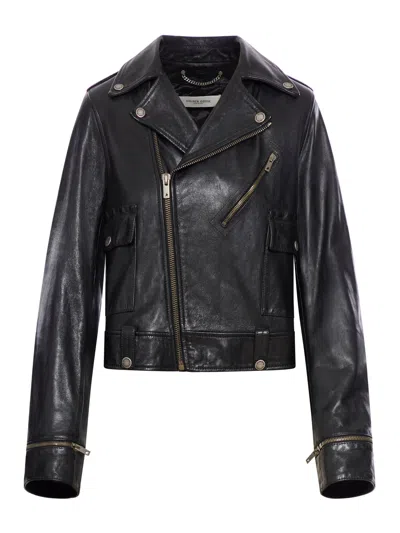 GOLDEN GOOSE NEVADA LEATHER BIKER JACKET